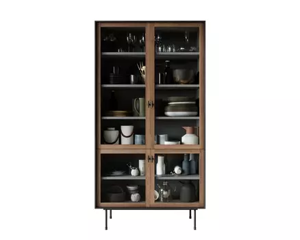 Шкаф четырьмя дверками emerson (etg-home) черный 100x190x45 см.