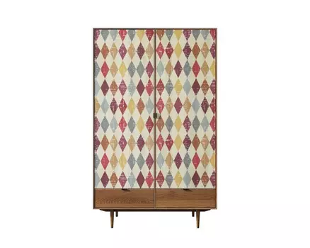 Шкаф двустворчатый bruni print (etg-home) мультиколор 120x195x55 см.