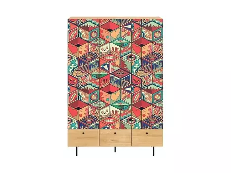 Шкаф frida (ogogo) красный 135x197x60 см.