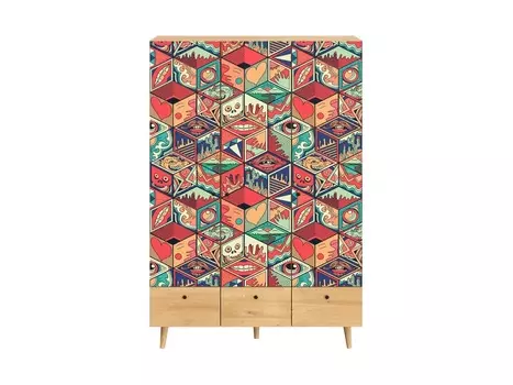 Шкаф frida (ogogo) красный 135x197x60 см.