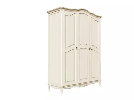 Шкаф 3 двери без состаривания, без патины (la neige) белый 162.0x66.0x223.0 см.