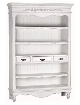 Шкаф книжный марсель (инлавка) белый 138x205x43 см.