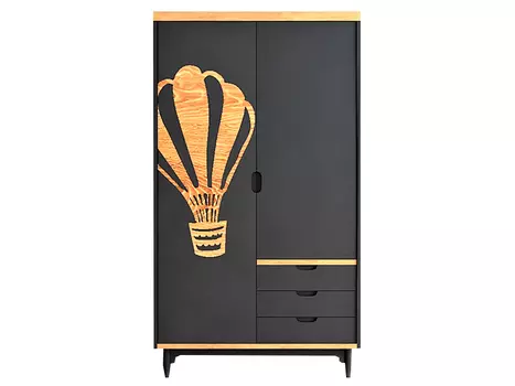 Шкаф с воздушным шаром travel (etg-home) серый 120x195x60 см.