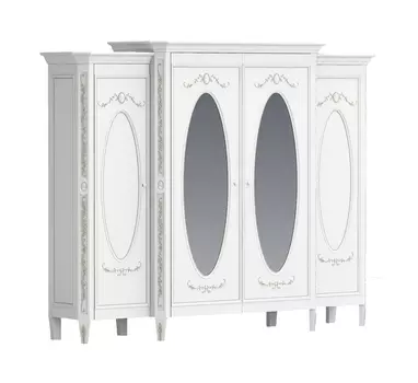 Шкаф с зеркалами будуар (la neige) белый 261.2x210.0x62.0 см.
