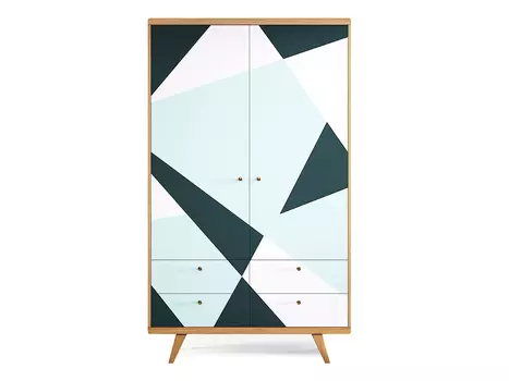 Шкаф thimon №2 (геометрия) (the idea) зеленый 120.0x210.0x60.0 см.