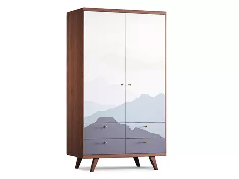 Шкаф thimon №2 (горы) (the idea) голубой 120x210x60 см.