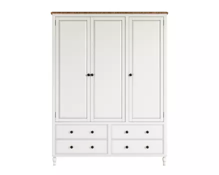 Шкаф трехстворчатый odri с ящиками (etg-home) белый 150x200x60 см.