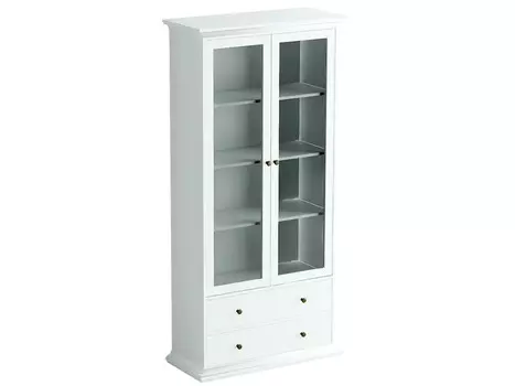 Шкаф-витрина двухдверный (ogogo) белый 96x201x41 см.