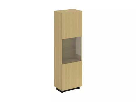 Шкаф-витрина line (ogogo) бежевый 61x198x37 см.