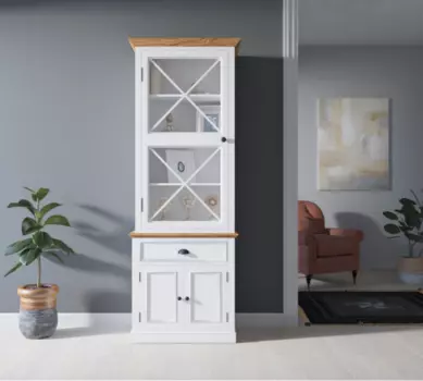 Шкаф-витрина palermo (etg-home) белый 73x220x49 см.