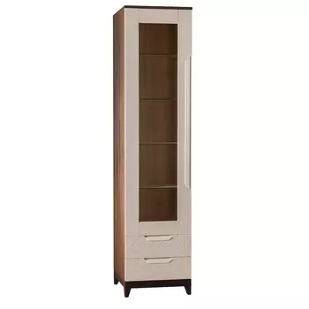 Шкаф витрина сканди (r-home) бежевый 50x210x45 см.
