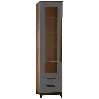 Шкаф витрина сканди (r-home) серый 50x210x45 см.