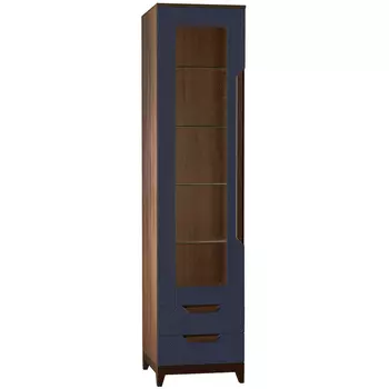 Шкаф витрина сканди (r-home) синий 50x210x45 см.