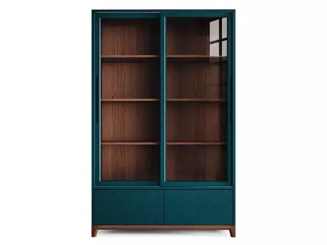 Шкаф-витрина высокая case (the idea) синий 120x190x45 см.