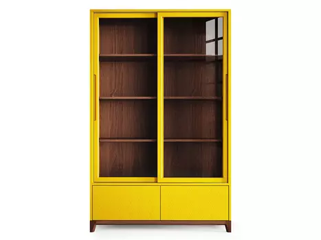 Шкаф-витрина высокая case (the idea) желтый 120x190x45 см.