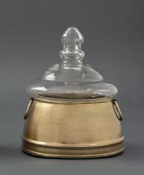 Шкатулка со стеклянной крышкой (abby décor) бронзовый 16 см.