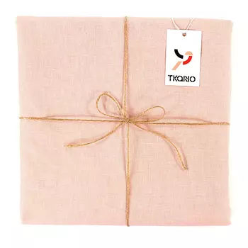 Скатерть на стол из умягченного льна еssential 143х143 (tkano) розовый 143.0x143.0 см.