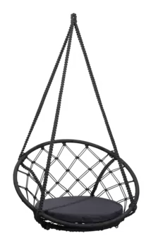 Складное кресло-кокон aosta с черной подушкой (лаура) черный 85x50x85 см.