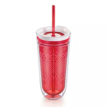 Стакан с двойными стенками travel (zoku) красный 9x17x9 см.