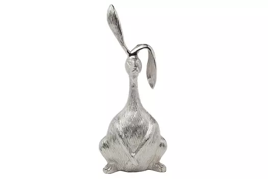 Статуэтка кролик (garda decor) серебристый 12x37x17 см.
