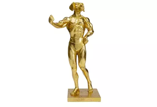 Статуэтка muscle dog (kare) золотой 18x43x18 см.