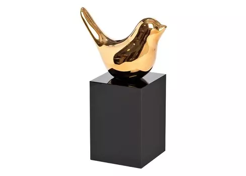 Статуэтка птичка золотая (garda decor) золотой 11x18x11 см.