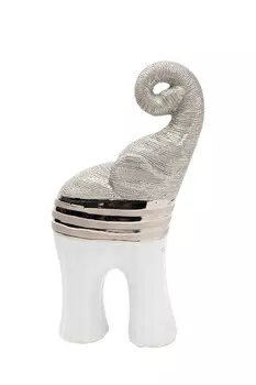 статуэтка слон белая с серебром 13*24.5 (garda decor) серебристый 13x24x6 см.