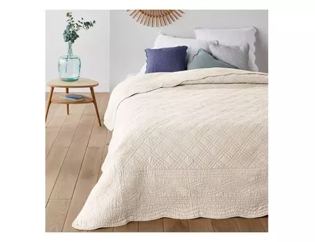 Стеганое покрывало scenario (laredoute) бежевый 250x250 см.