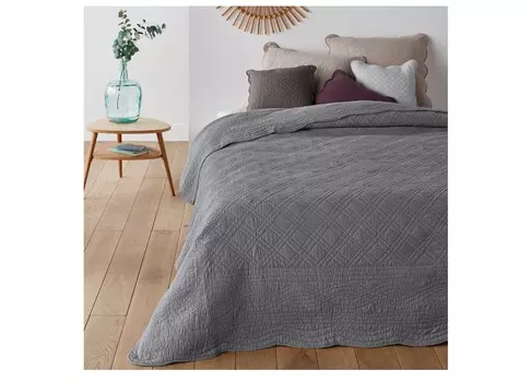 Стеганое покрывало scenario (laredoute) серый 230x250 см.