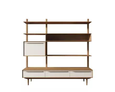 Стеллаж bruni white (etg-home) коричневый 180x179x45 см.