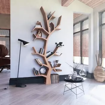 Стеллаж дерево (odingeniy) коричневый 89x229x15 см.