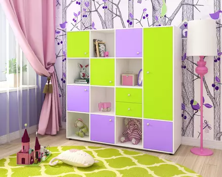 Стеллаж «джери 2» (ярофф) белый 1600x1600x500 см.