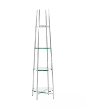 Стеллаж ланс прозрачное стекло сталь серебро (stoolgroup) серебристый 53x183x53 см.