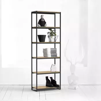 Стеллаж metalframe в натуральном цвете дуба (archpole) бежевый 70x200x30 см.