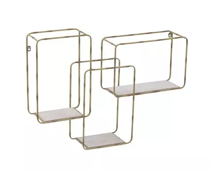 Стеллаж настенный karlos (to4rooms) золотой 80x48x16 см.