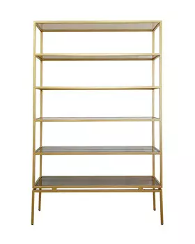 Стеллаж с полками из стекла (for miss) золотой 120.0x190.0x30.0 см.