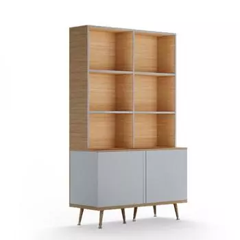 Стеллаж woodi (woodi) серый 120x200x30 см.