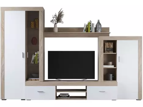 Стенка «монако» (древпром) белый 290x193x40 см.