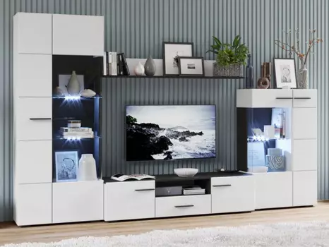 Стенка «невада» (древпром) белый 309x190x42 см.