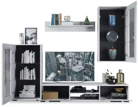 Стенка «рио-1» (древпром) белый 203x202x44 см.