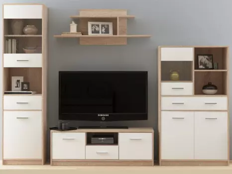 Стенка «стелс» (древпром) бежевый 257x195x38 см.