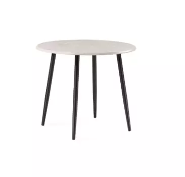 Стол абилин 90 мрамор светло-серый (woodville) черный 90x76 см.