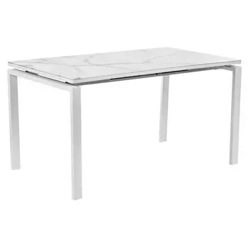 Стол areal раскладной 140-180х80х75 белый мрамор с белыми ножками (bradexhome) белый