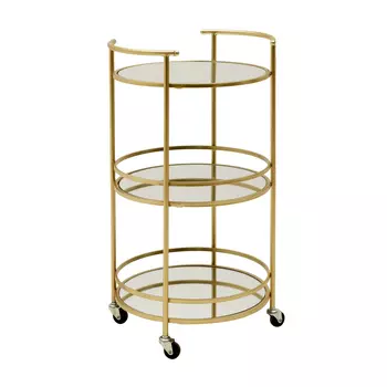 Стол-этажерка на колесах (to4rooms) золотой 44x75x40 см.