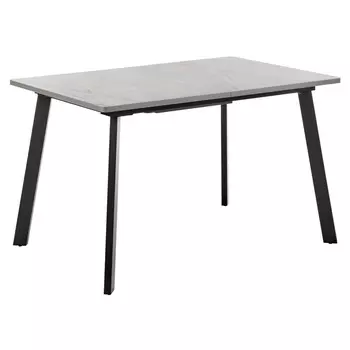 Стол dublin раскладной 120-160х80х75 серый мрамор с чёрными ножками (bradexhome) серый