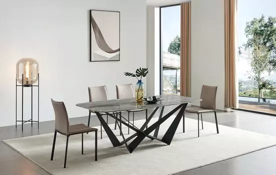 Стол ft102k (200) мрамор 922-4 (esf) серый 200.0x75.0x100.0 см.