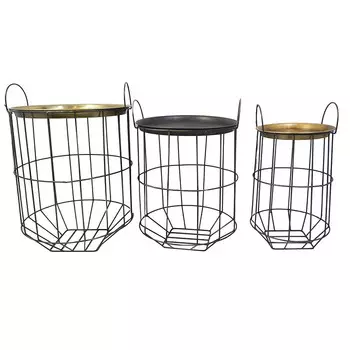 Стол-корзина, набор 3 шт filarion (to4rooms) золотой 57.0 см.