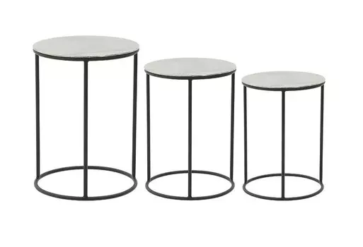 Стол, набор 3 шт necole (to4rooms) серебристый 53.0 см.