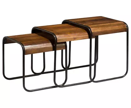 Стол, набор 3 шт (to4rooms) коричневый 45x56x53 см.