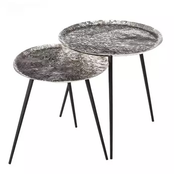 Стол, набор из 2шт tiatha (to4rooms) серебристый 53.0 см.